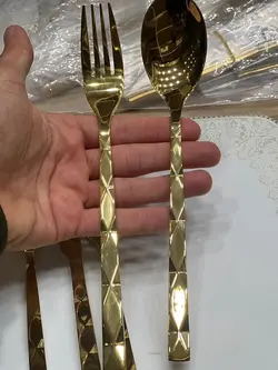 سرویس قاشق چنگال یونیک اصل آلمان 24 نفره 120 پارچه تمام‌ طلایی