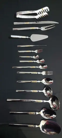 سرویس قاشق چنگال گراسو اصل 128 پارچه 24 نفره دورنگ