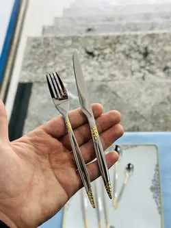 سرویس قاشق چنگال یونیک اصل آلمان 24 نفره 120 پارچه دو رنگ