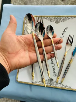سرویس قاشق چنگال یونیک اصل آلمان 24 نفره 120 پارچه دو رنگ