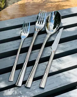 سرویس قاشق چنگال یونیک اصل آلمان 24 نفره 120 پارچه نقره ای