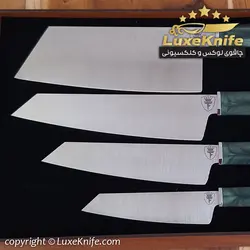 ست چاقوی آشپزی مدل ژاپنی TF دسته سبز رنگ