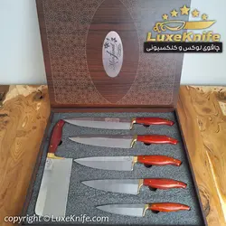 سرویس چاقوی آشپزخانه 6 پارچه به همراه جعبه زیبا ( مخصوص هدیه و جهیزیه )