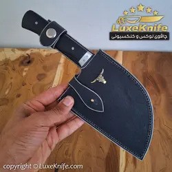 ساطور صربستانی دسته فیبر مدل سزار ( همراه با قلاف چرم گاوی دست دوز )