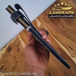 ساطور صربستانی دسته فیبر مدل سزار ( همراه با قلاف چرم گاوی دست دوز )