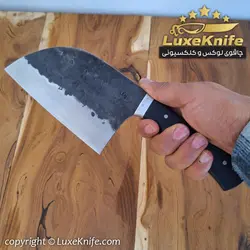 ساطور صربستانی دسته فیبر مدل سزار ( همراه با قلاف چرم گاوی دست دوز )