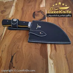 ساطور صربستانی دسته فیبر مدل سزار ( همراه با قلاف چرم گاوی دست دوز )