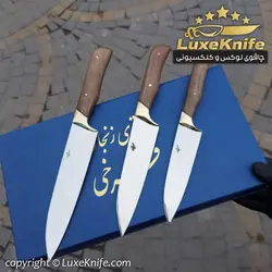 سرویس 3 تایی چاقوی آشپزخانه مدل تایماز اثر دست استاد فرخی