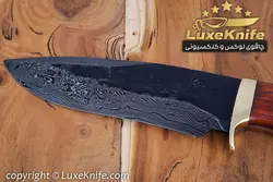 کارد شکاری تیغه دمشقی مدل سزار دسته پادوک