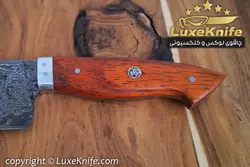 کارد سرآشپز حرفه ای مدل سزار تیغه دمشقی دسته پادوک