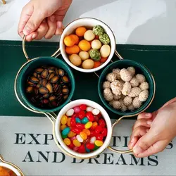 مزه خوری ، تنقلات خوری سرامیک با استند فولادی_طلایی