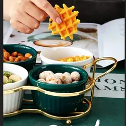 مزه خوری ، تنقلات خوری سرامیک با استند فولادی_طلایی