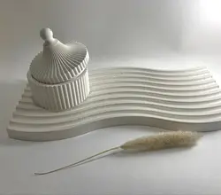 اکسسوری سنگ مصنوعی استند و سینی طرح موج برند لیراآیکون (کد ۱۵۷)