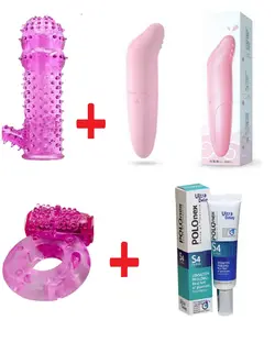 حلقه ویبراتور ضخیم گرید A + کاندوم سیلیکونی خاردار ضخیم + ویبراتور و ماساژور لیلو اورجینال +کرم تاخیری گیاهی پلونکس