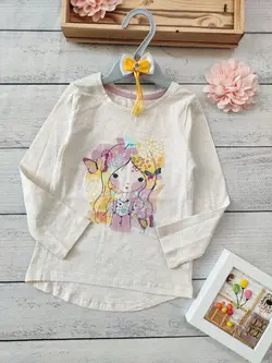 بلوز تک دخترانه طرح پروانه (کد 161) | مناسب 2 تا 8 سال