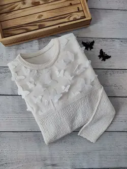 بافت گپ دخترانه طرح پروانه (کد 163) | مناسب 8 تا 14 سال