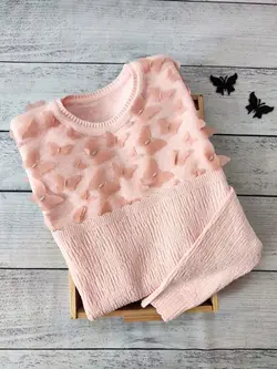 بافت گپ دخترانه طرح پروانه (کد 163) | مناسب 8 تا 14 سال