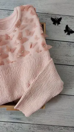 بافت گپ دخترانه طرح پروانه (کد 163) | مناسب 8 تا 14 سال