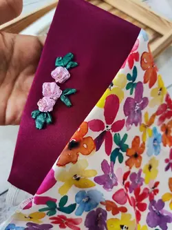 مقنعه ربان دوزی