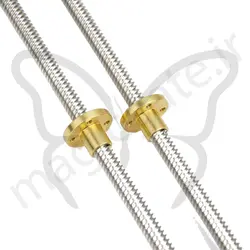 پیچ لیداسکرو T8 گام ۸ با طول ۳۰ سانتی متر به همراه مهره برنجی