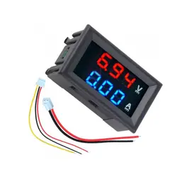 ولتمتر و آمپرمتر روپنلی دو رنگ قرمز و آبی