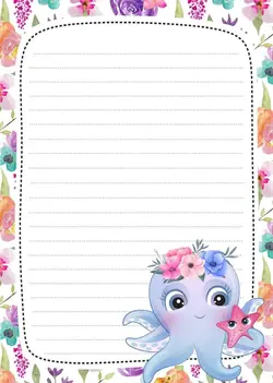 برگه خام املا اختاپوس نکته سنج فانتزی رنگی مناسب کودک