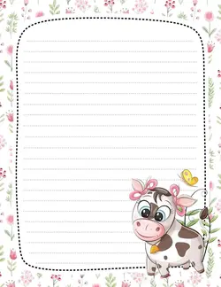 برگه خام املا گاو دوست داشتنی فانتزی رنگی مناسب کودک