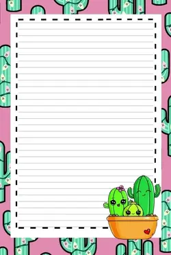 برگه خام املا کاکتوس های خوش رو فانتزی رنگی مناسب کودک