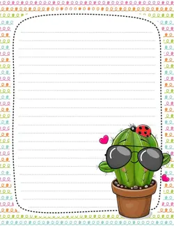 برگه خام املا کاکتوس کاریزماتیک فانتزی رنگی مناسب کودک