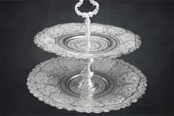 شیرینی خوری دو طبقه قلم گل و مرغ