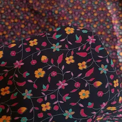 پارچه نخی/گلدار/نارنجی