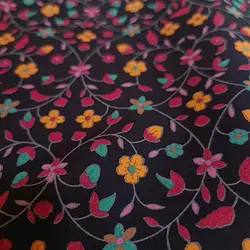 پارچه نخی/گلدار/نارنجی