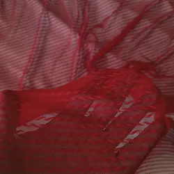 پارچه/تور/برگی/قرمز