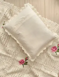 پتو قلاب بافی رز شماره دوزی