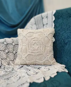 کوسن قلاب بافی زیتون شیری