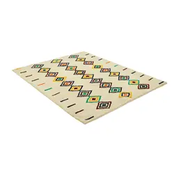 گبه دستبافت سه متری مدل گل ابریشم طرح مدرن کد 594483