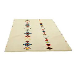گبه دستبافت سه متری مدل گل ابریشم نقشه مدرن کد 596650