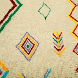 گبه دستبافت سه متری مدل گل ابریشم نقشه مدرن کد 596649
