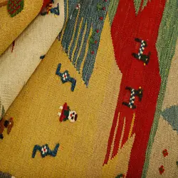 گلیم دستبافت یک و نیم متری طرح قشقایی کد 594449