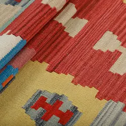 گلیم کناره دستبافت طول چهار متری طرح قشقایی کد 598044