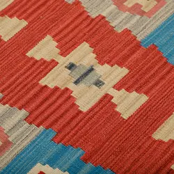 گلیم کناره دستبافت طول چهار متری طرح قشقایی کد 598044