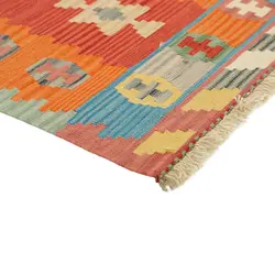 گلیم کناره دستبافت طول چهار متری طرح قشقایی کد 598044