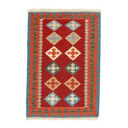 گلیم دستبافت یک متری طرح قشقایی کد 598051