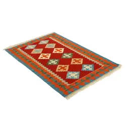 گلیم دستبافت یک متری طرح قشقایی کد 598051