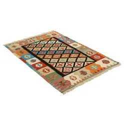 گلیم دستبافت یک و نیم متری طرح قشقایی کد 597889