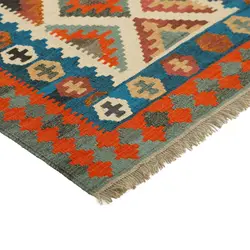 گلیم دستبافت دو و نیم متری طرح قشقایی کد 597843