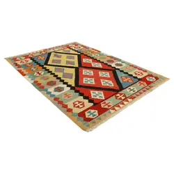 گلیم دستبافت چهار و نیم متری طرح قشقایی کد 597703