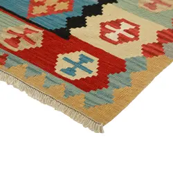 گلیم دستبافت چهار و نیم متری طرح قشقایی کد 597703