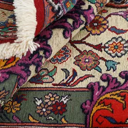 گلیم فرش دستبافت سه متری گل ابریشم طرح سیرجان کد 598331