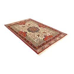 گلیم فرش دستبافت سه متری گل ابریشم طرح سیرجان کد 598331